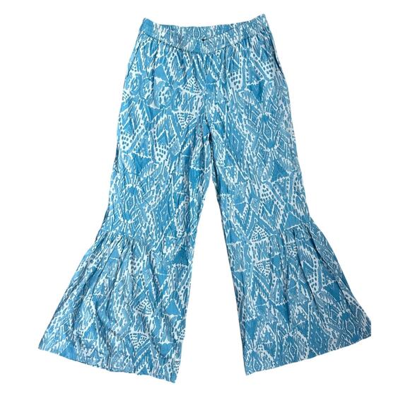 Tolani Collection Rosaleen Blue Aztec Printed Pants Flared Leg Size Small - Picture 3 of 10